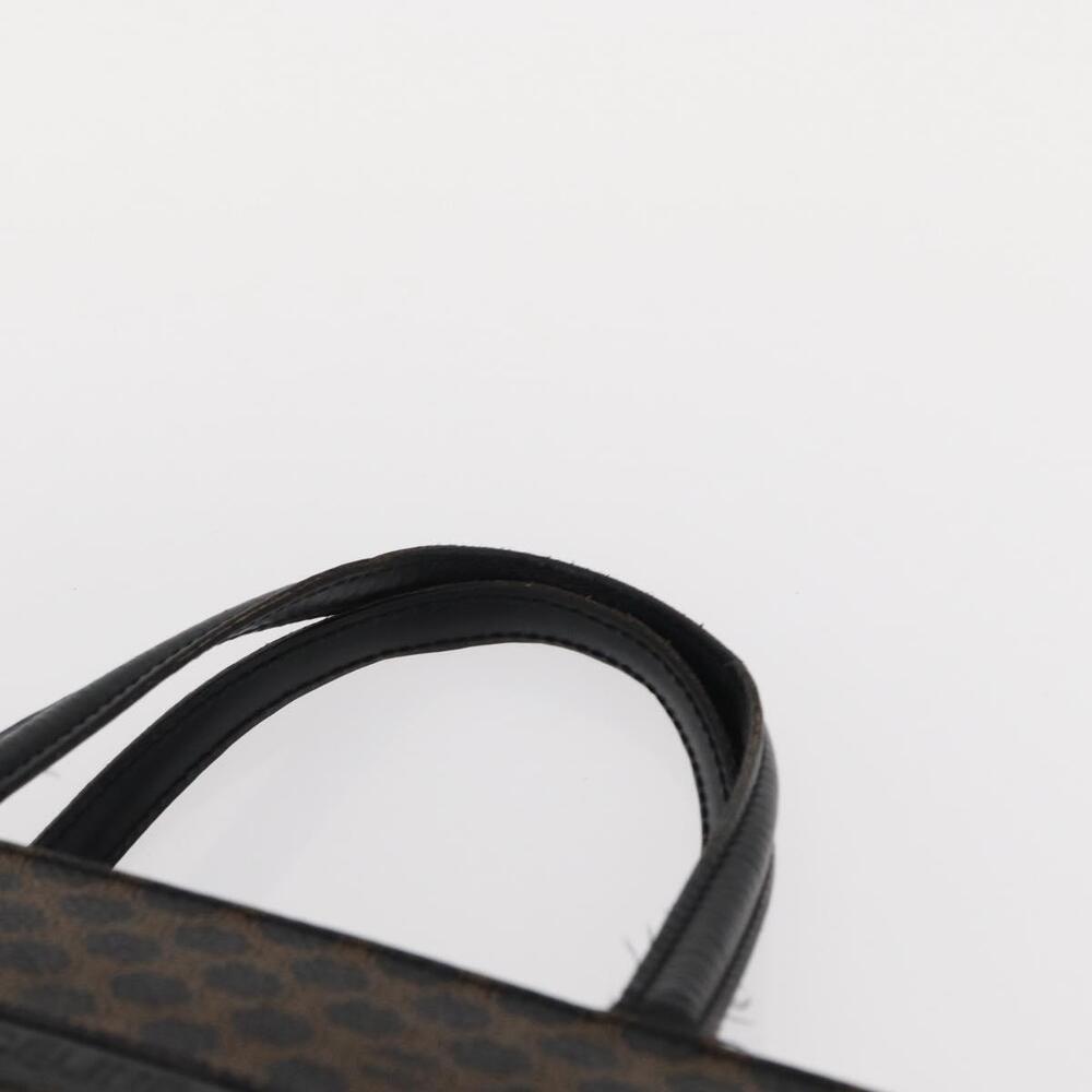 CELINE Macadam Canvas Tote Bag PVC Leather Black Gold Auth 155936 - Picture 8 of 16